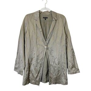 Eileen Fisher Jacket Women’s Size Medium Metallic Taupe‎ Crinkle